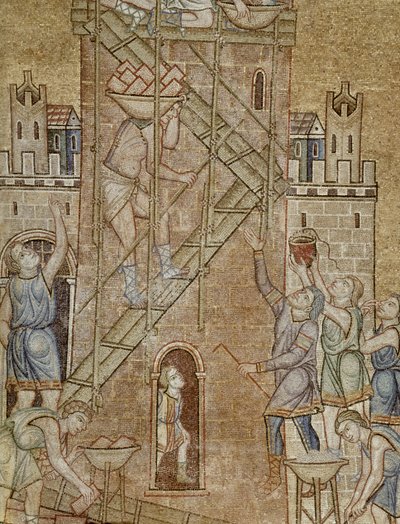 The Tower of Babel, from the Atrium (detail) by Byzantine School